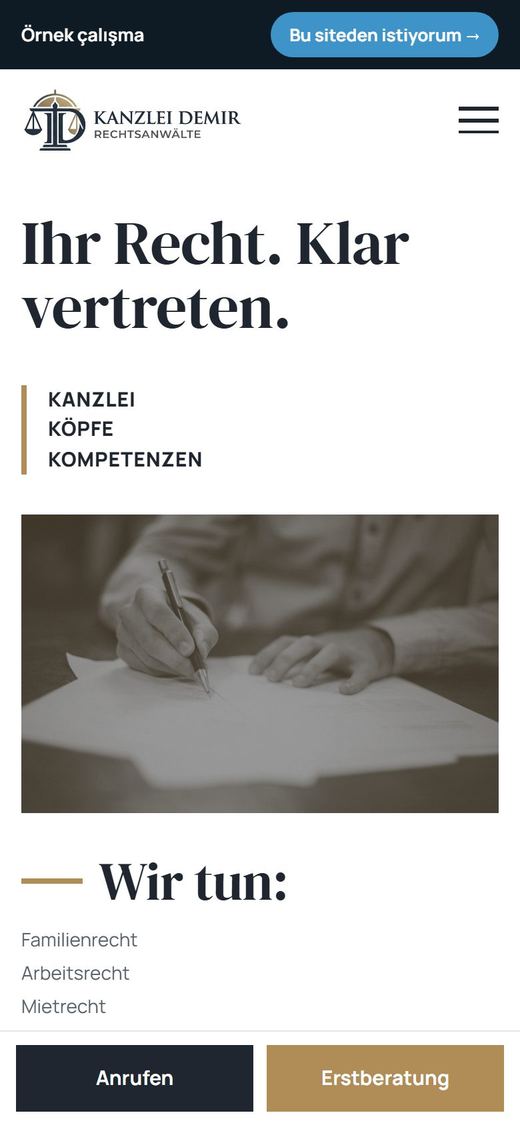 Dieselbe Startseite am Handy